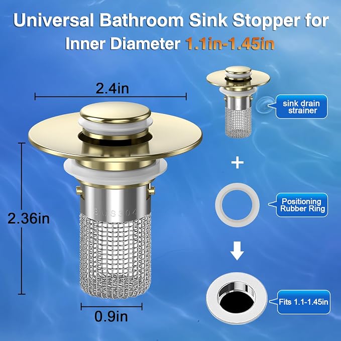 Sink Stopper Hair Catcher, Pop-up Sink Drain Strainer - Image 3