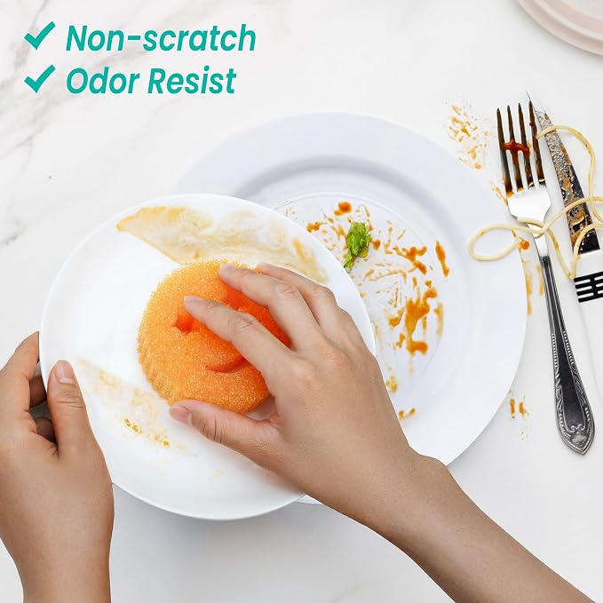 HELIME Scrub Sponges Dish Scrubber, Non-Scratch Multi-Functional Color Sponge - Image 4