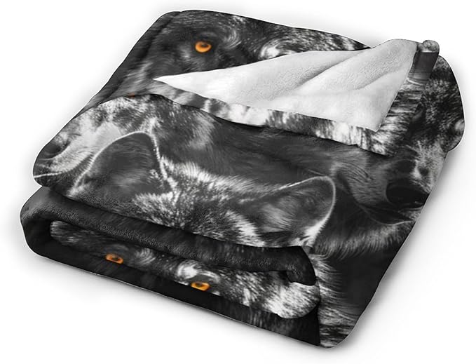 Wolf Throw - Animal Blanket for Girls, Women, Men & Boys - Soft, Warm, Cozy Fleece Blanket for Couch, Sofa, Bed - 60"x50"