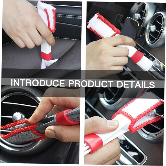 4pcs Car Air Vent Cleaning Brushes Dual-Head Dust Dusters - Image 3