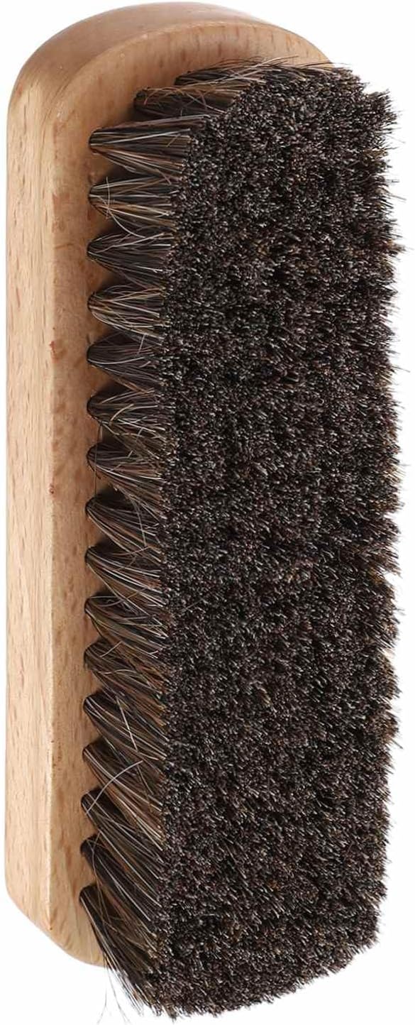 HARFINGTON Shoe Cleaning Brush 6"x2" Beech Wood Horsehair Boot Polish Brushes by HARFINGTON