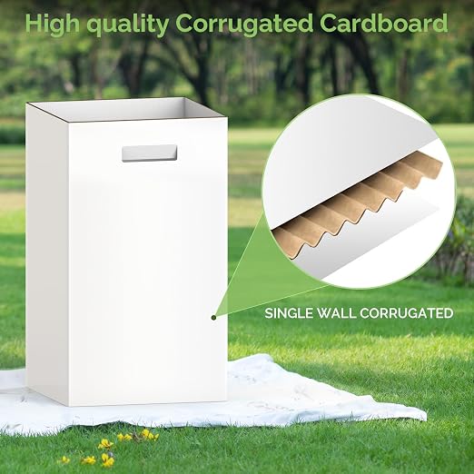Extra Strong Corrugated Cardboard Portable Garbage Can, 4 Pack Reuseable and - Image 4