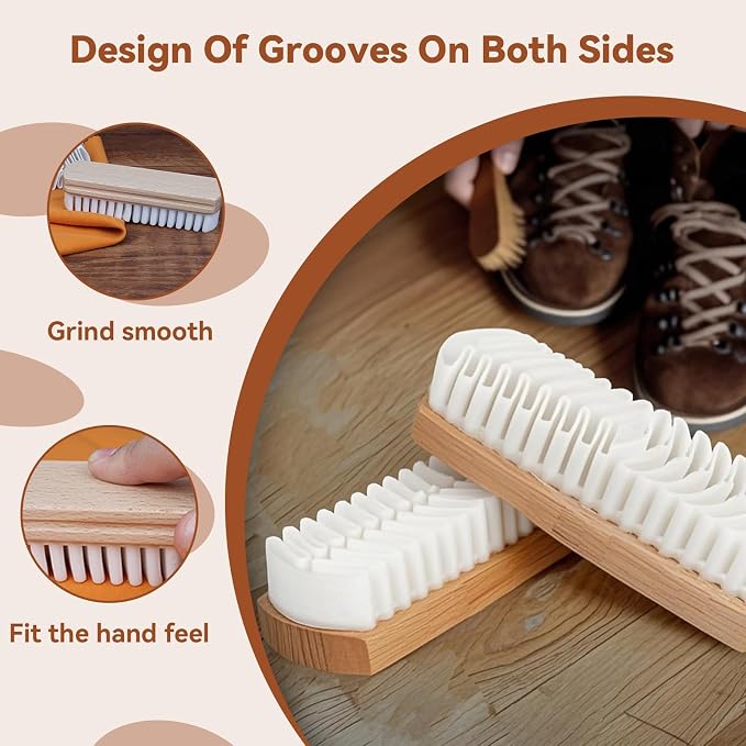 2Pcs Suede Brush for Shoes, Rubber Shoe Brush Cleaner - Image 3