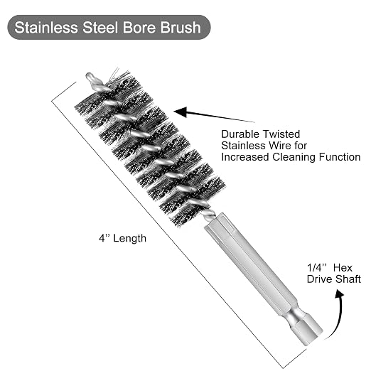 Patelai 6 Pcs Stainless Steel Wire Bore Brush Different Size Twisted Cleaning - Image 3