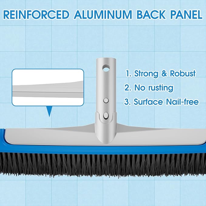 Pool Brush 17.5'' Heavy Duty Swimming Pool Brushes - Image 3