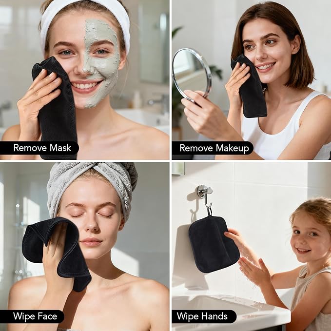 SINLAND Microfiber Facial Cloths Fast Drying Washcloth 8inch x 8inch Absorbent - Image 7