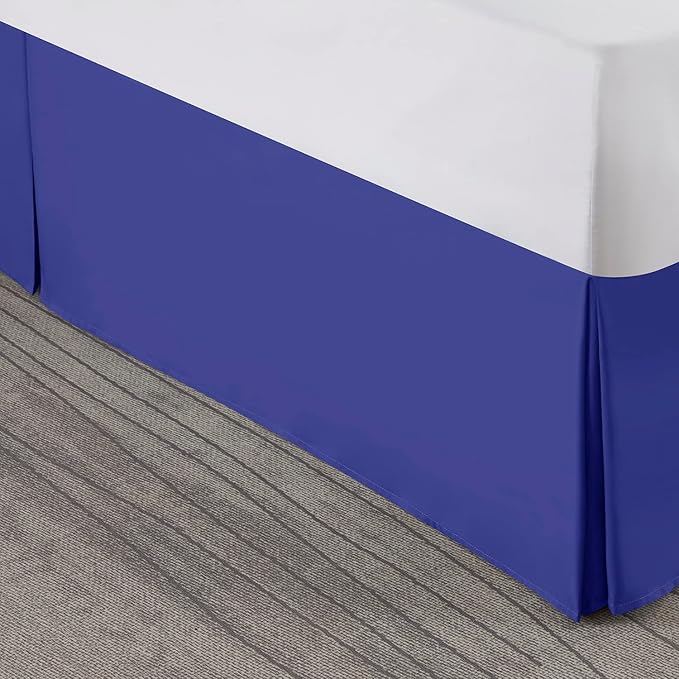 Nestl Royal Blue Twin Bed Skirt - Twin Size Bed Skirt 14 Inch Drop - Brushed Microfiber Bed Skirts - Hotel Quality Pleated Bed Skirt - Shrinkage & Fade Resistant
