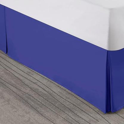 Nestl Royal Blue Twin Bed Skirt - Twin Size Bed Skirt 14 Inch Drop - Brushed Microfiber Bed Skirts - Hotel Quality Pleated Bed Skirt - Shrinkage & Fade Resistant
