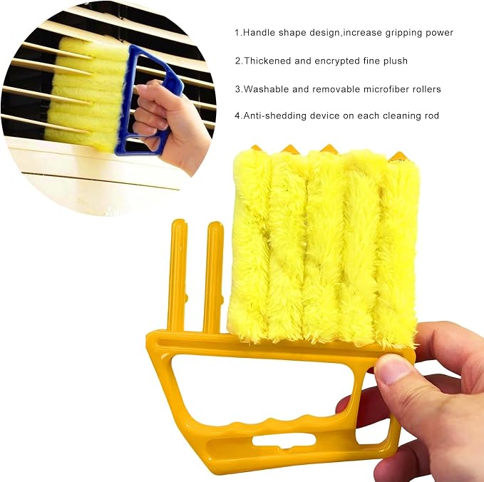 2 PCS Blind Cleaner Duster Tool, 7 Finger Handheld Duster Window Shutters - Image 5