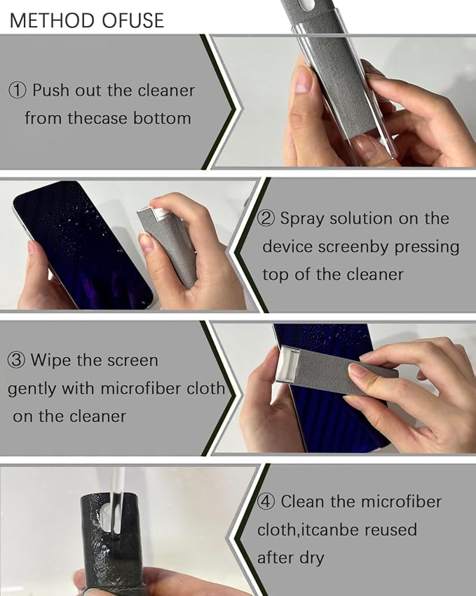 Screen Cleaner Car Screen Cleaner Spray and Wipe Mini Cleaning Kit - Image 4
