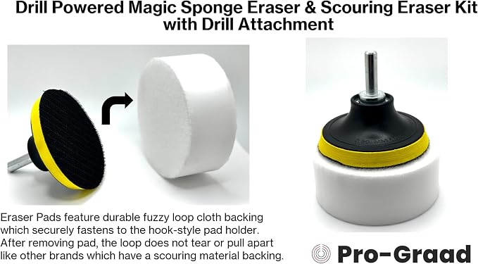 4.5" Drill Powered Magic Sponge Eraser & Scouring Pad 6 Pieces Kit - Image 5