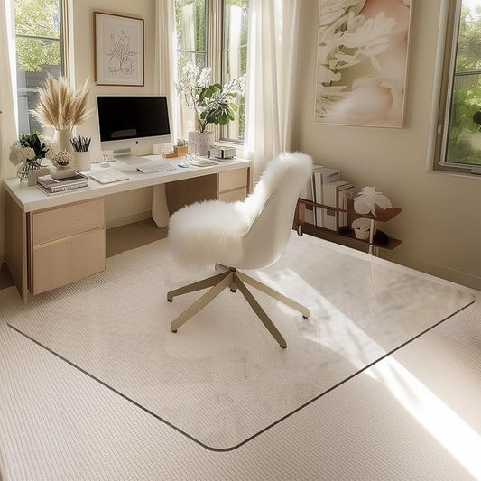 Office Chair Mat for Carpet & Hardwood, Upgraded 45" x 55" Dual Use Tempered - Image 2