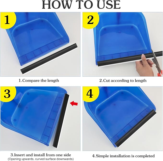 2Pcs Dustpan Edge Replacement Strip, 11.4 Inch Plastic Dust Pan Lip Inlet - Image 4