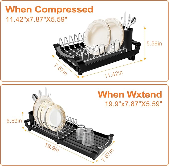 Dish Drying Rack Compact Expandable - Image 2