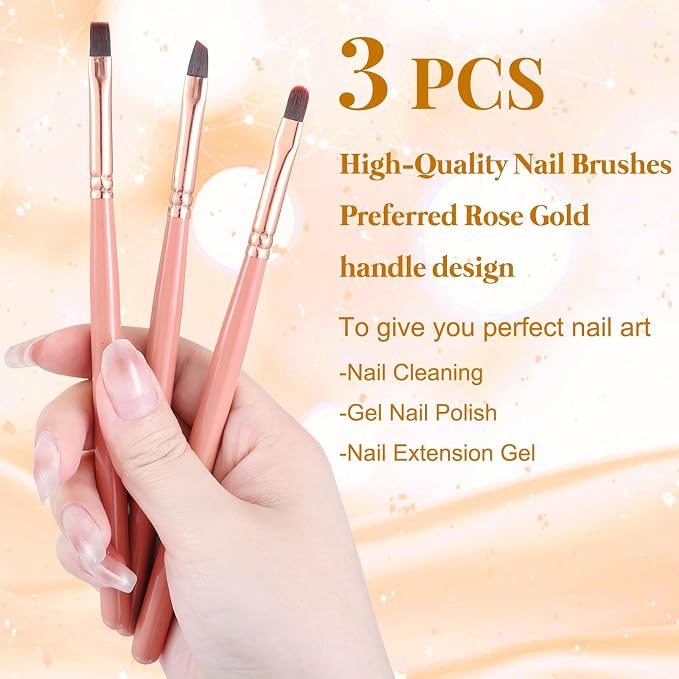 Pink Nail Art Clean Up Brushes for Cleaning Polish Mistakes on the Cuticles - Image 2