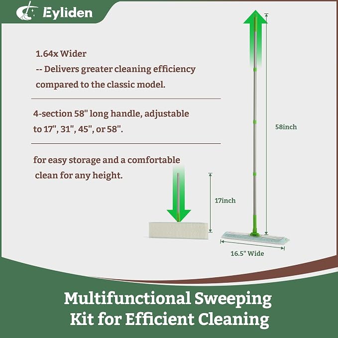 Eyliden Large Sweeper Mop, 16.5" Wide - Image 2