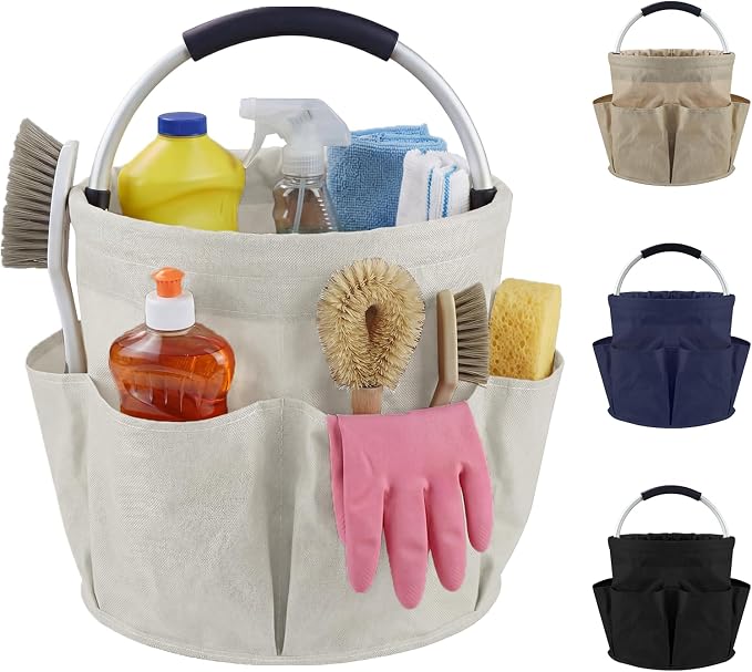 Cleaning Caddy with Handle and 6 Pockets, 17L Cleaning Supplies Organizer by Unknown