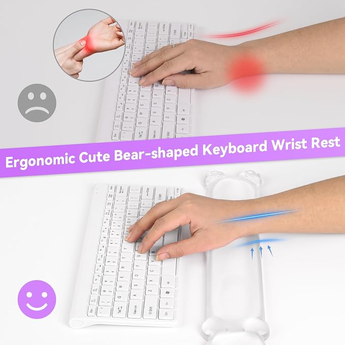 Ergonomic Silicone Gel Keyboard Wrist Rest – Clear Wrist Rest - Image 4