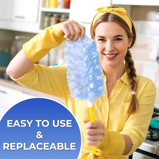 20 Count Duster Refills with Handle, Compatible with Swiffer Dusters Handle - Image 2
