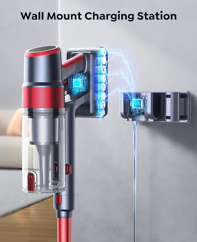 Cordless Vacuum Cleaner, 600W/50KPa Stick Vacuum, 65 Mins Runtime Rechargeable - Image 7