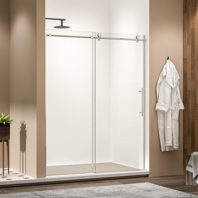 Frameless Sliding Shower Door 72” W x 76” H, 3/8” Tempered Glass, Single Bypass - Image 8