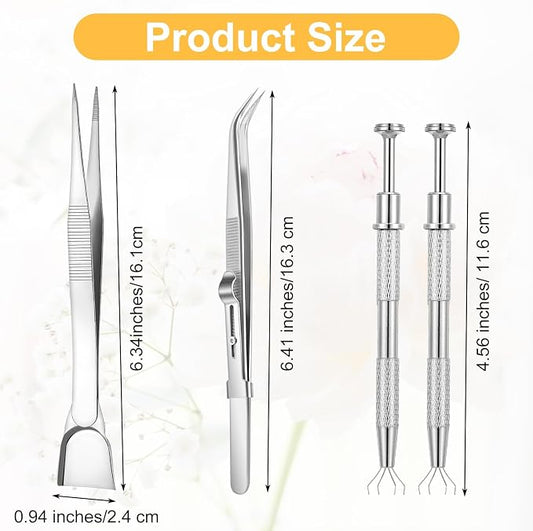 4 PCS Cake Decorating Tools Set, Stainless Steel Pearl Sprinkles Pen Pearl - Image 2