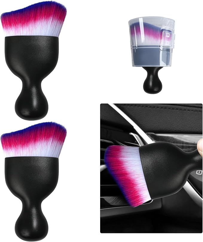 Ziciner 2 PCS Car Detailing Brush, Curved Soft Bristles Auto Removal Dust by Ziciner