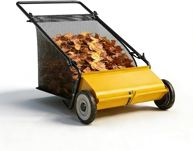 Push Lawn Sweeper, 21-Inch Width Enhanced 4-Brush System, 3.5 ft Capacity Heavy - Image 7