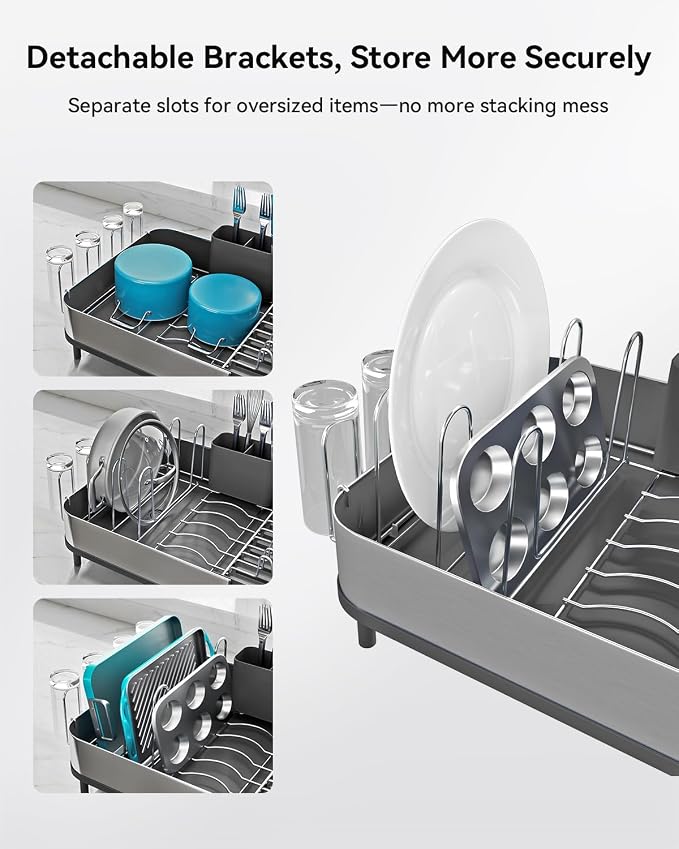 SUNLY Expandable Dish Drying Rack, Versatile Brackets - Image 3