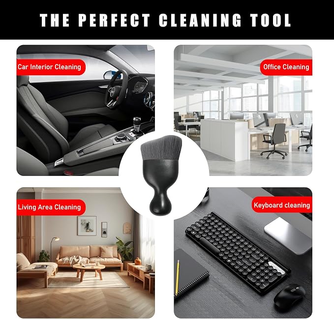 Car Interior Dust Brush, Soft Scratch Free Auto Detailing Brushes, Universal - Image 6