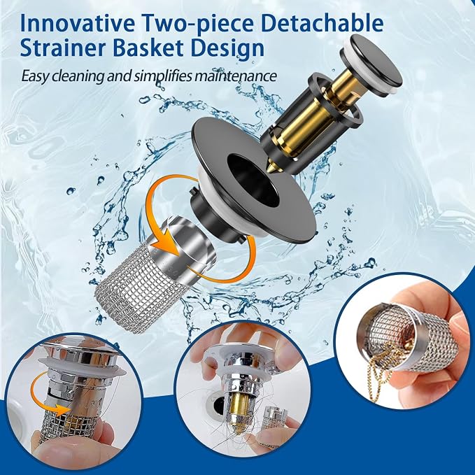 Sink Stopper Hair Catcher, Pop-up Sink Drain Strainer - Image 4