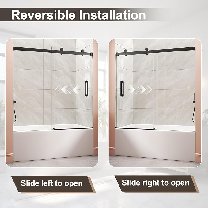 Frameless Bathtub Shower Door, Tub Sliding Door - Image 6