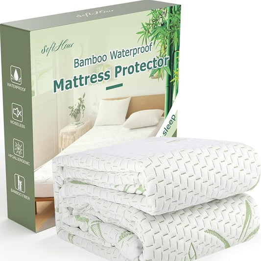 Twin XL Mattress Protector Waterproof Mattress Pad Washable Bamboo Rayon by SoftHour