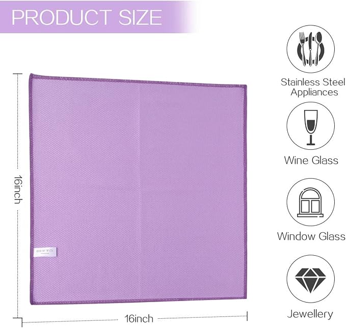 SINLAND Microfiber Glass Cleaning Cloth, Lint Free Cleaning Cloths - Image 4