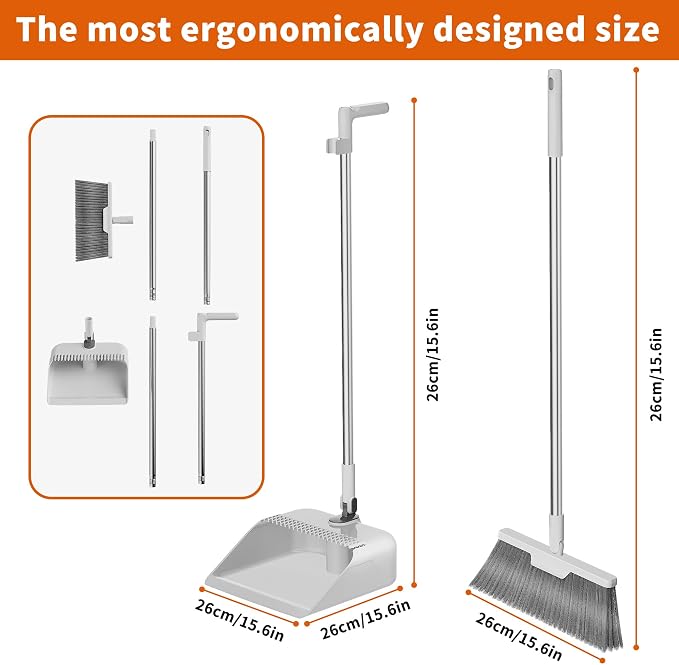 Household Broom with Dustpan Combo Set, Air Broom with Extra-Long Adjustable - Image 8