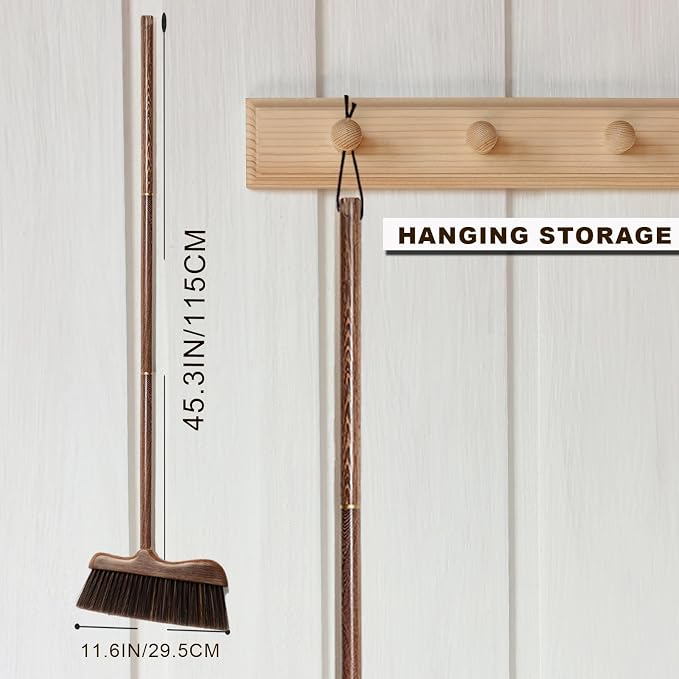 Wood Broom with Long Handle Soft Bristle Sweeper Broom Indoor Hand Brooms - Image 7