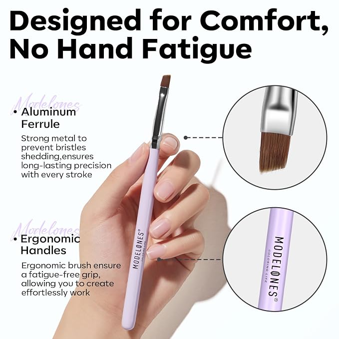 Modelones Nail Art Brushes Set, Nail Brush kit Gel Polish, Extension Gel - Image 6