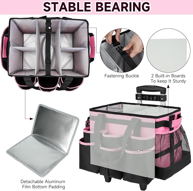 Large Rolling Cleaning Caddy Bag - Image 2