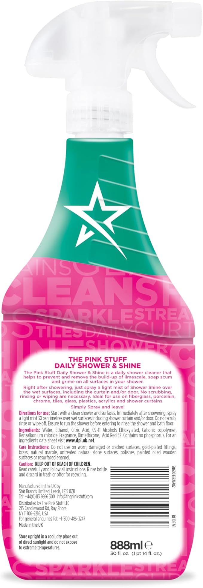 The Pink Stuff Miracle Daily Shower & Shine Spray – 30oz Bathroom Cleaner - Image 2