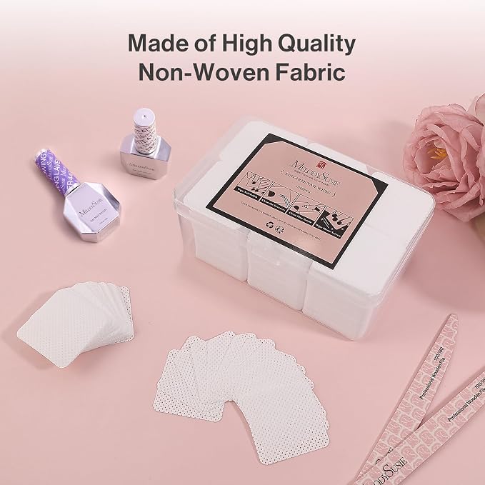 MelodySusie 1050Pcs Lint Free Nail Wipes Super Absorbent Soft Non-Woven - Image 2