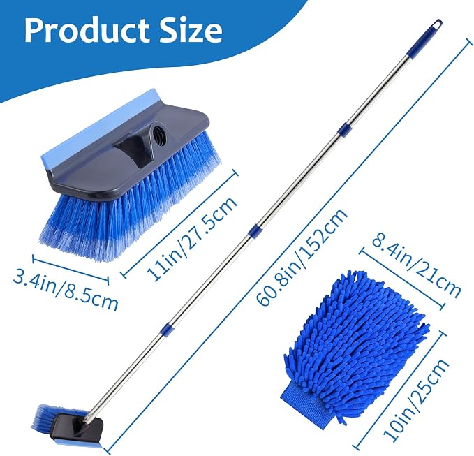 60" Car Wash Brush with Long Handle, Soft Bristle Car Washing Brush Cleaning - Image 5