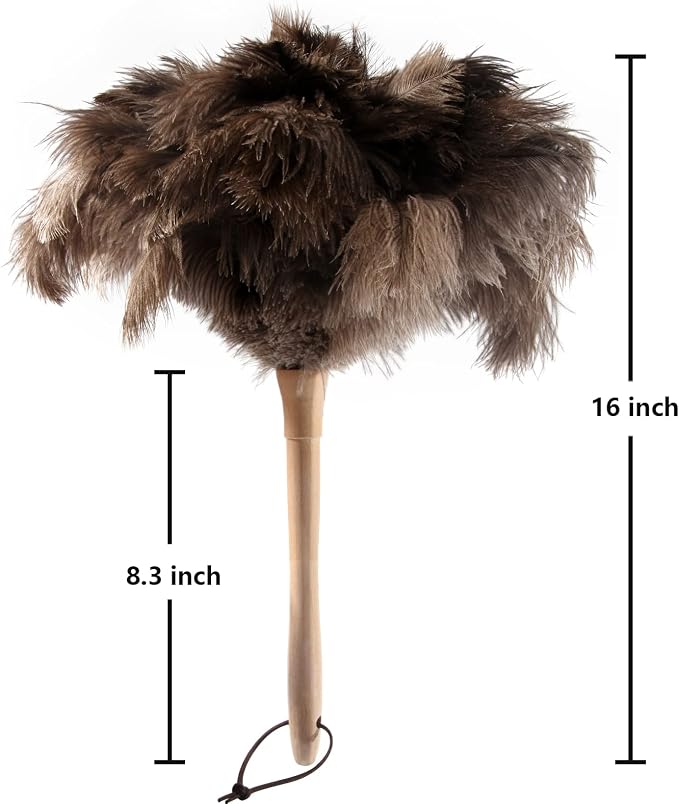 THARAHT 2PCS Ostrich Feather Duster 16 Inch Fluffy Natural - Image 2