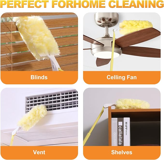 JOYMOOP Scented Telescopic Duster kit, 3FT Extendable Handle + 24 Yellow Refill - Image 7
