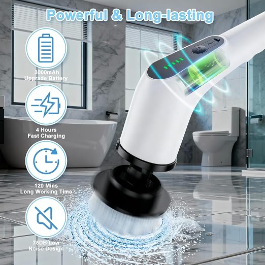 Electric Spin Scrubber, Cordless Cleaning Brush - Image 6