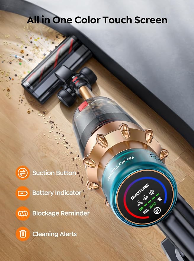 Cordless Vacuum Cleaner, 650W 55KPA 70 Mins Runtime Self-Standing Vacuum - Image 7