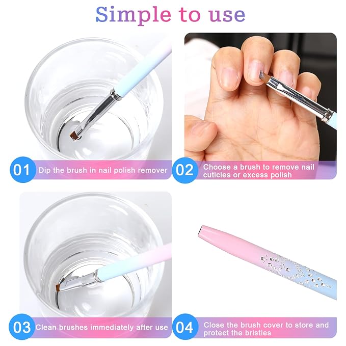 Sliverdew Nail Polish Clean Up Brush, Finger Nail Cleaning Brushes - Image 6