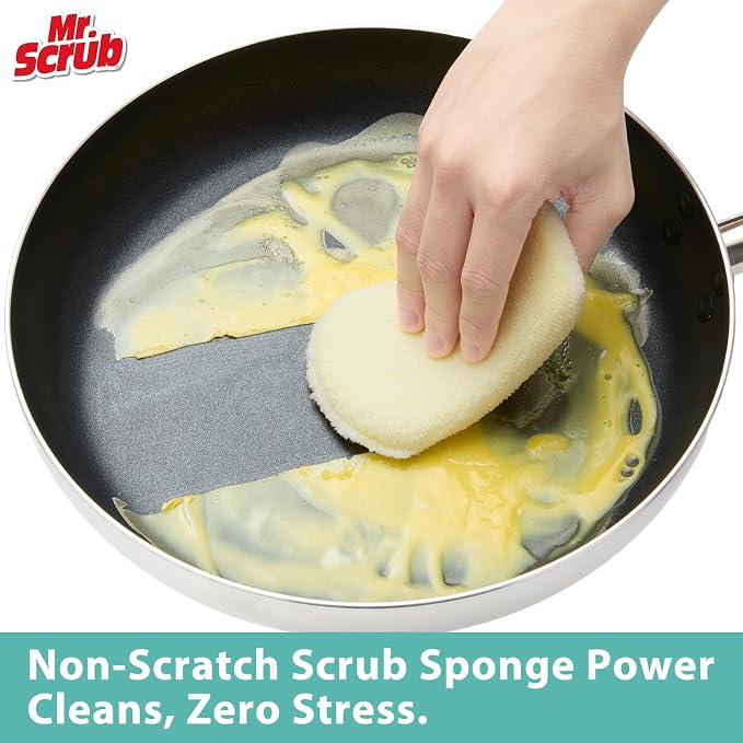 Sponges Kitchen Scrub Dish Sponge Scouring Pad, 6 Pack Cleaning Brush Scrubber - Image 3