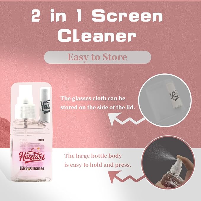 2-Pack Eye Glasses Cleaner Spray, Travel-Sized Screen Cleaning Kit - Image 2
