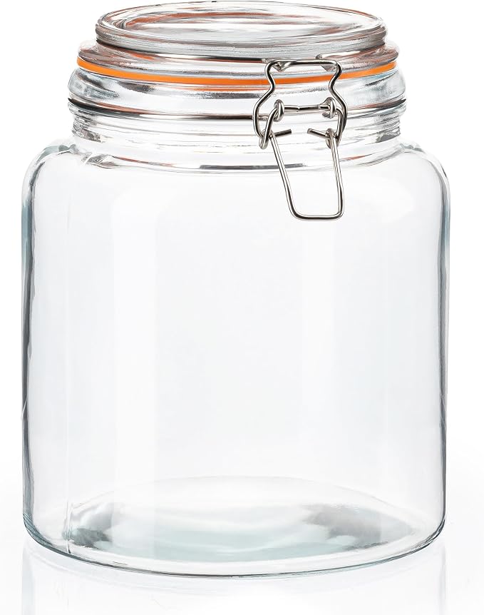 kitchentoolz Half Gallon Glass Large Mason Jars - 64oz Wide Mouth Flour & Sugar - Image 2