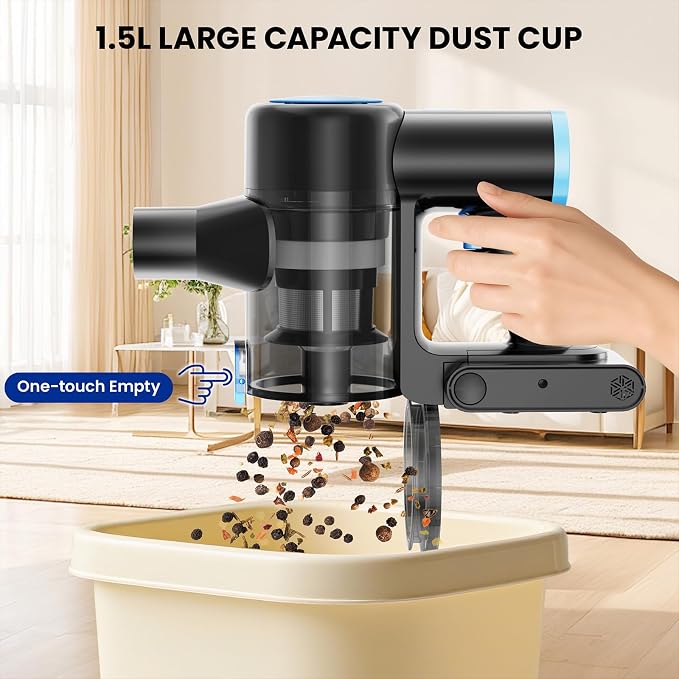Cordless Vacuum Cleaner with 35Kpa Suction, Battery Vacuum Cleaner with LED - Image 8